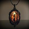 Gothic Raven Cross Pendant Necklace With Alloy Material For Halloween Costume Accessory