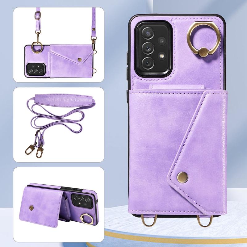 Luxury Flip Wallet Leather Case for Samsung Galaxy A12 A13 A14 A15 A22 A32 A52 A72 Phone Cover with Ring Holder
