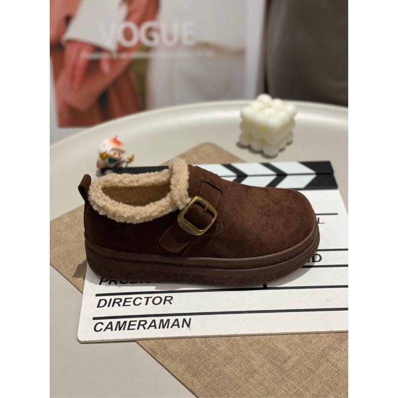 Women's elastic thick soles winter fur one warm anti-cold padded snow boots non-slip wear casual sports cotton boots fur shoes