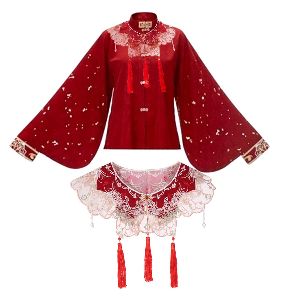 Embroidered Hanfu Collar Chinese Style Cheongsam Shawl Hanfu Shoulder Collar  for Women/Girls