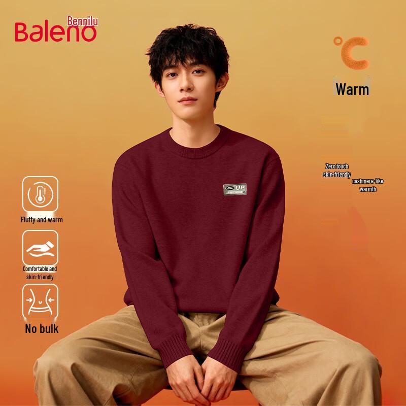 

Baleno Men s Thick Knit Round Neck Sweater M