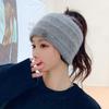Empty Top Headband Hat Women's Autumn and Winter Warm Knitted Wool Hat Versatile Internet Celebrity Ponytail Tide
