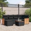 VidaXL Garden Lounge Set with Cushions 7 Pcs, Patio Sofas, Patio Furniture Set, Outdoor Furniture, Black 3227861