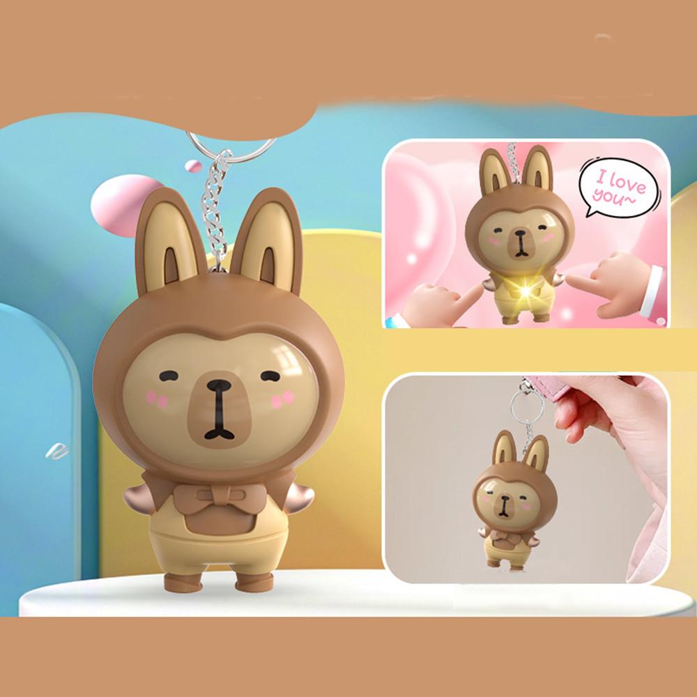 

Creative Loopy Recordable Keychain Hand in Hand Ruby Gifts Action Figure Hand-holding Sound Toy коричневий