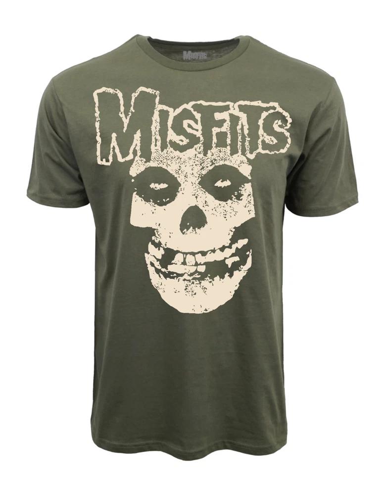 Misfits Fiend Skull Green Graphic T Shirt S