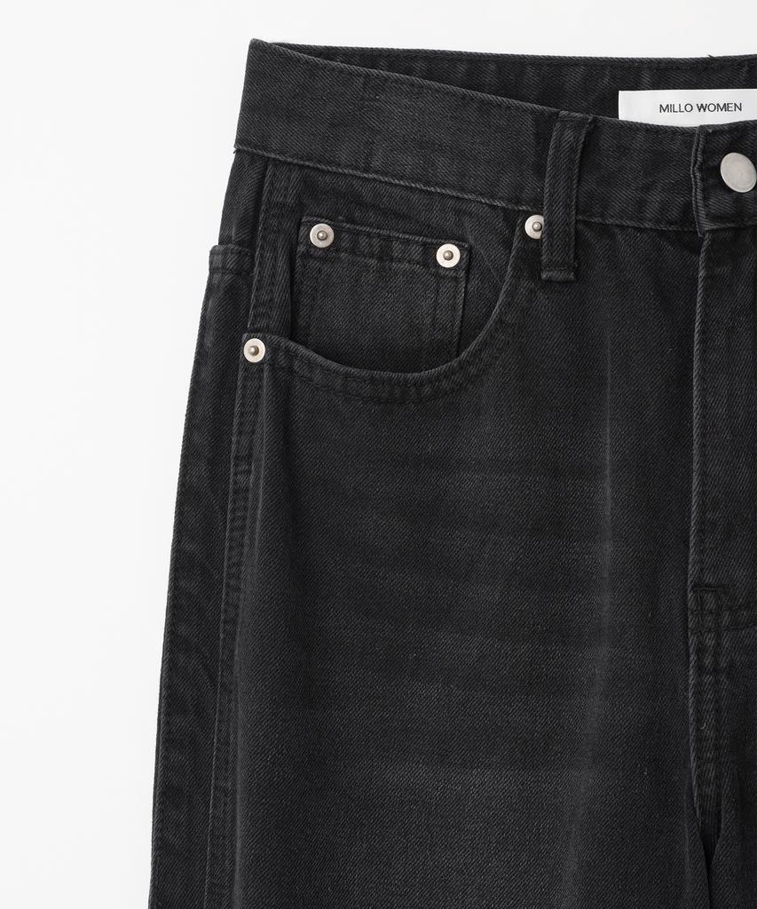 MILLO WOMEN Curved Flare Jeans [Black]