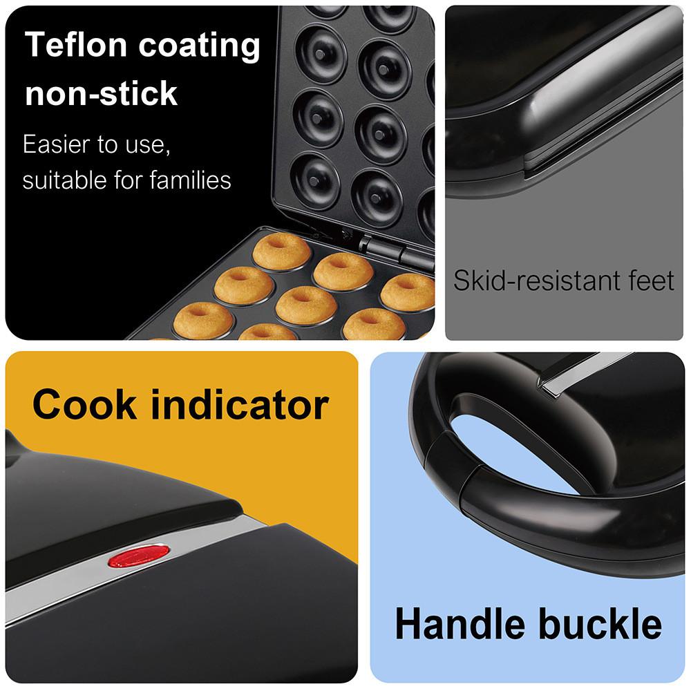1400W Large Size 16 Hole Round Cake Machine Household Breakfast Electric Pancake Maker Double-sided Heating Donut Maker