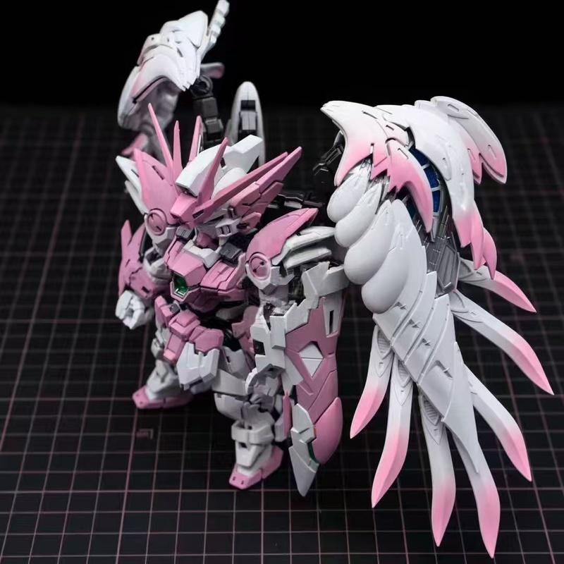 New MGSD Wing Zero Ew Snow White Cherry Blossom Pink Pre-Sprayed Version Assembly Model Kit Action Figures Plastic Playthings Gifts