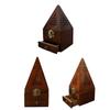 Handmade Wood Incence Burning In Pyramid Shape Incence Holder, Enhances Air Purification Stand Hollowed Out
