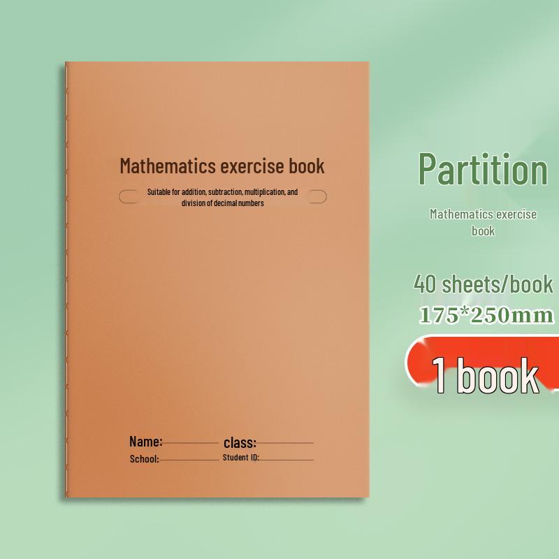 Cowhide Stitched B5 Math Calculation & Draft Book - Mental Arithmetic Practice Paper