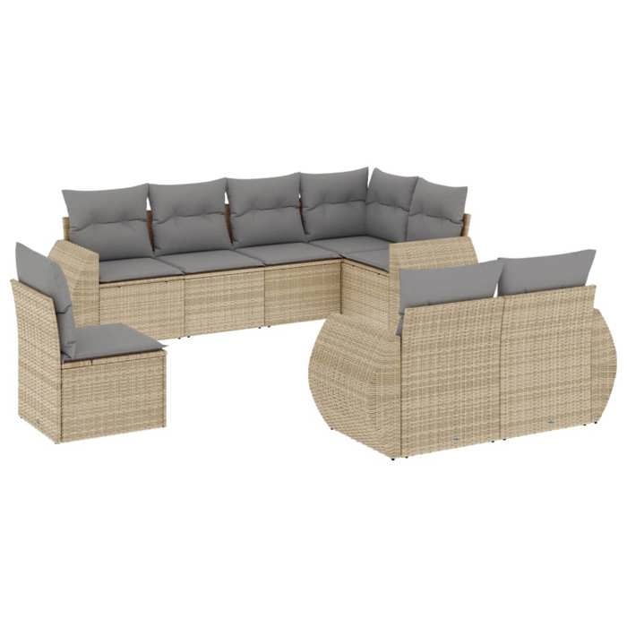 VidaXL Garden Lounge Set with Cushions 8 Pcs, Patio Sofas, Patio Furniture Set, Outdoor Furniture, Beige 3221638