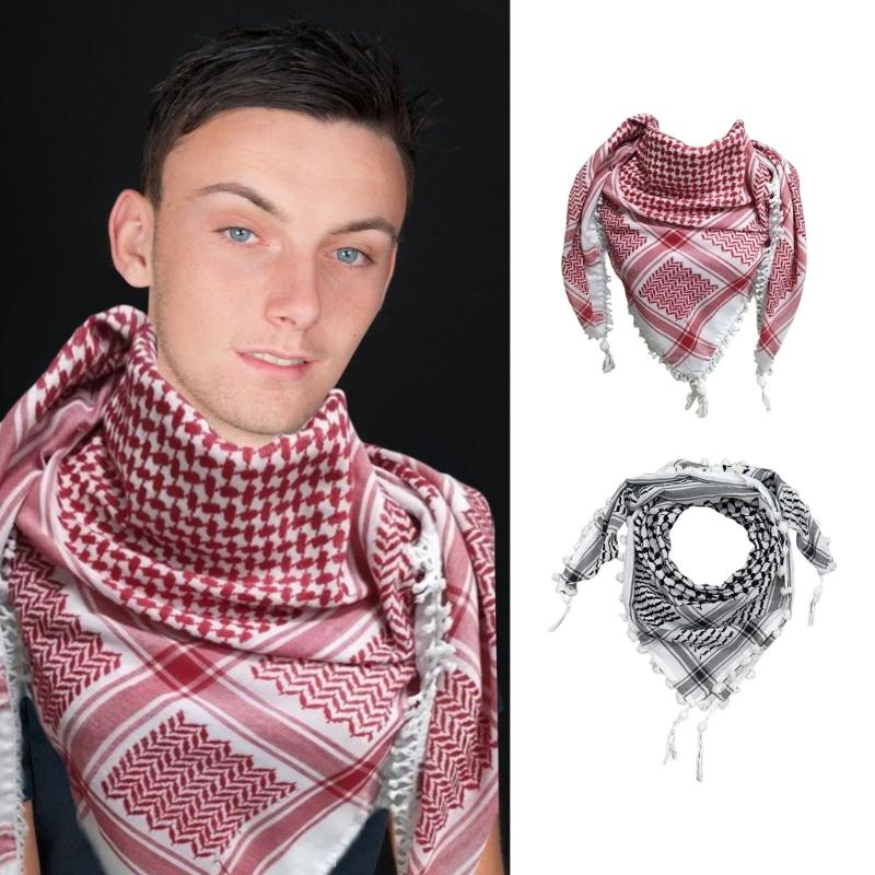 Fashion Shemagh Scarf Tacticals Desert Scarf Arabian Headscarf Breathable Neckerchief Head Scarf for Men