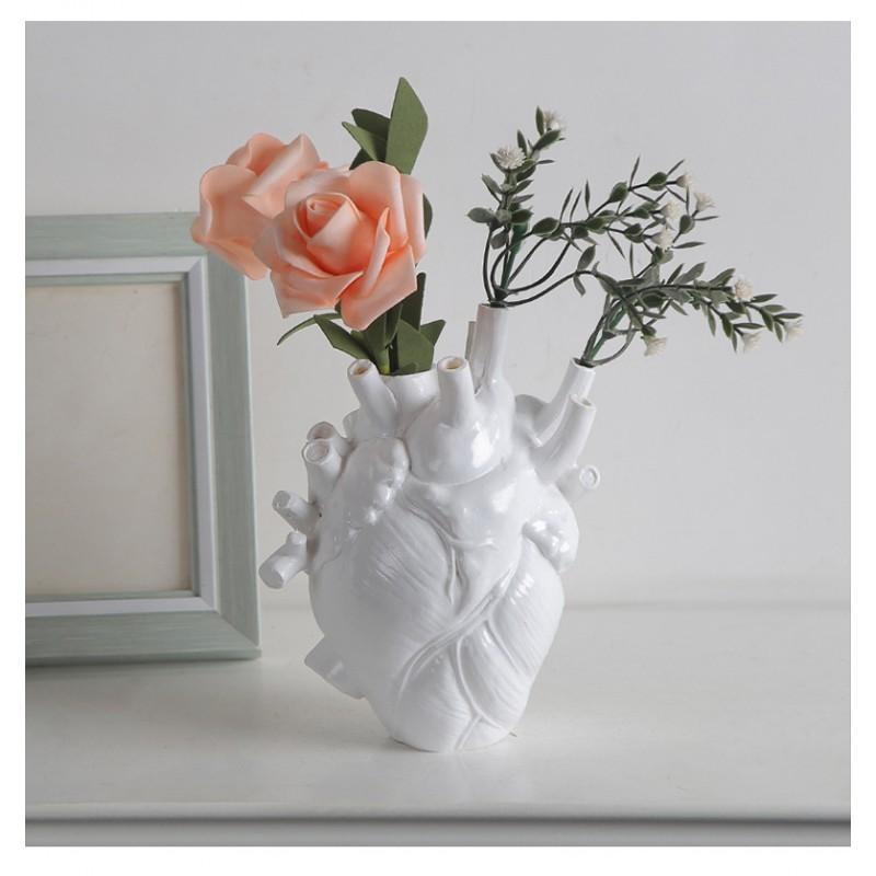 Creative Halloween Heart Vase Black White Art Ceramic Ornament Home Desktop Decor