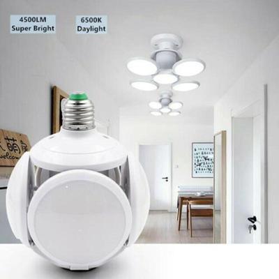 1 lampada da soffitto deformabile per garage, lampadina LED super luminosa, E27, 40 W, luce da calcio