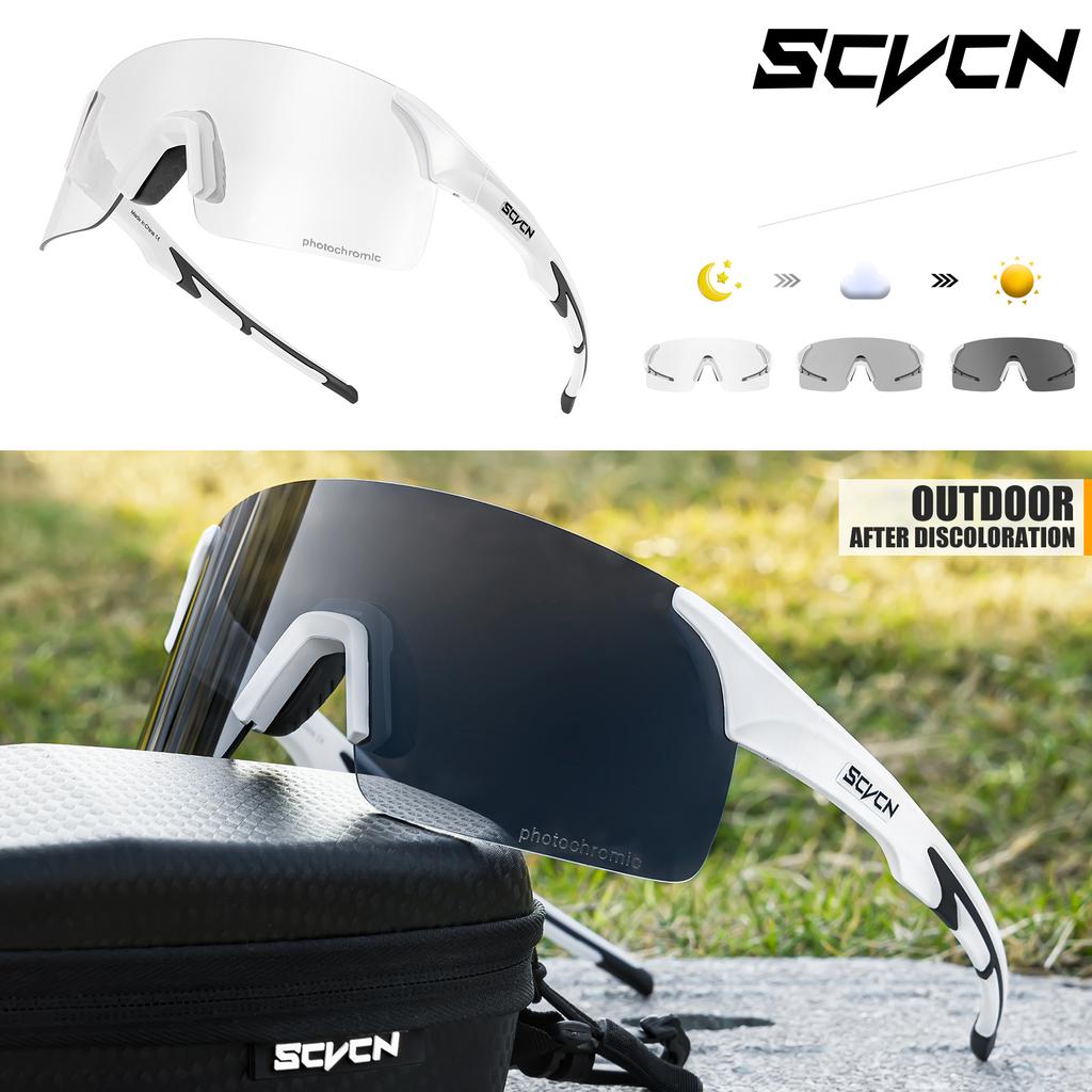 Scvcn Photochromic Sunglasses Cycling Blue Outdoor Sports Bike Glasses Red Man MTB Fishing Glasses Eyewear Bicycle Goggles 2024