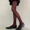 Women Thin Colored Stockings Shimmering Striped Sexy Semi Sheer Pantyhose Tights