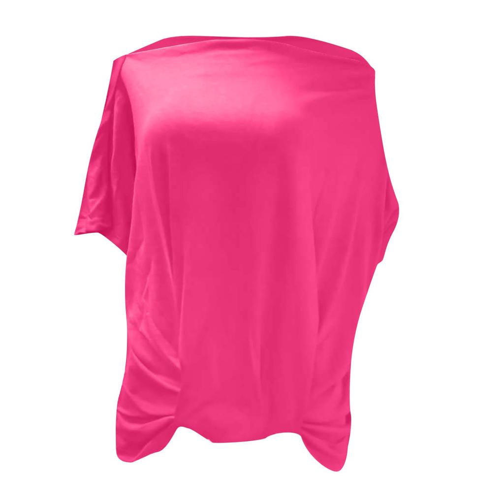 Women's Irregular One-Shoulder Solid Color Loose Short-Sleeved Top