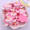 10PCS Resin Colorful Kawaii Pink Candy Heart Donut Flat Back Stone Cartoons Scrapbook Figurines DIY Bow Decor Accessories Crafts
