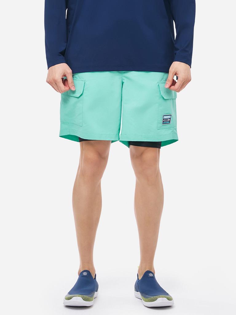 BARREL Men'S Cargo Knee-Length Leggings Shorts Ocean Mint (B5Smwlp141Omt)
