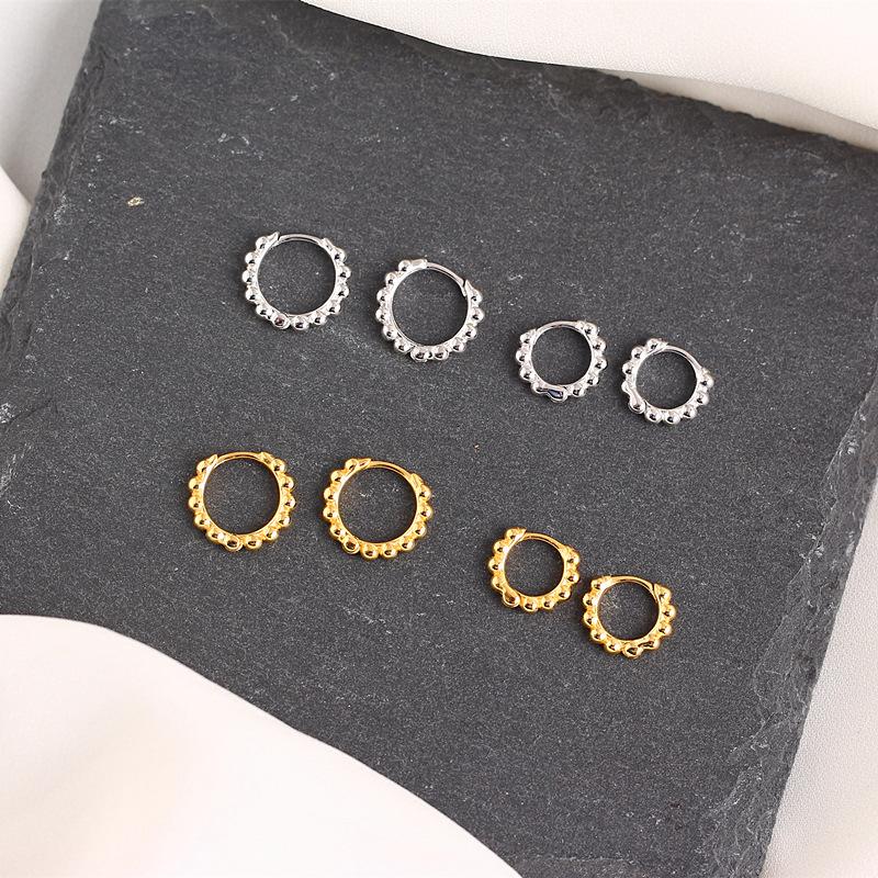 Price Silver Geometric Silver Bead Ring Fashionable Earrings for Women 18k Gold-plated Boutique Jewelry Gifts Trendy