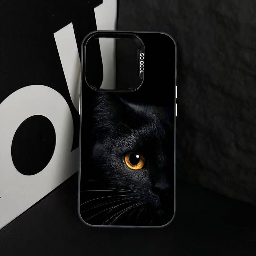 

Black cat Phone Case For iPhone 17,16,15,14,13,12,11 Plus,Pro Max,XS,Colorful Silver Phone case Funda Cover iPhone17air