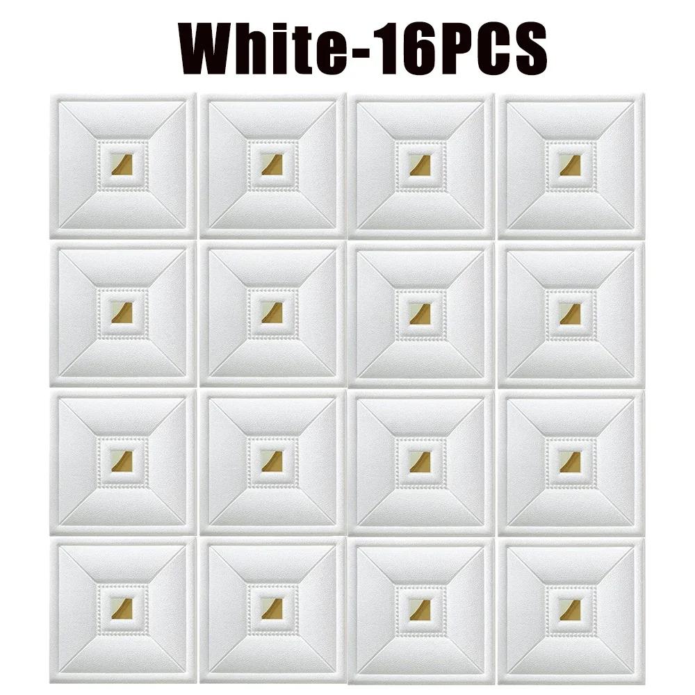 30x30CM DIY 3D Wall Panels Stickers Self Adhesive Waterproof Wallpaper Retro Sticker for Home Living Room Bathroom Decoration