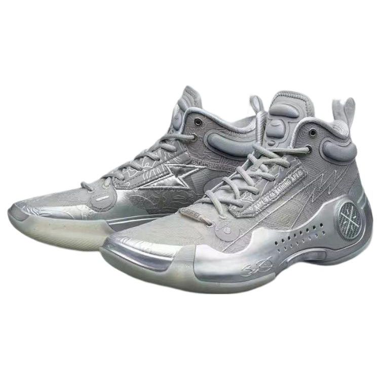 Li-Ning AAPE x Way Of Wade 10 10th Anniversary Men Sneakers Silver ABAS175-1