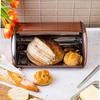 Large Steel Bread Bin 44cm Matte Rose Gold KINGHOFF KH-1870