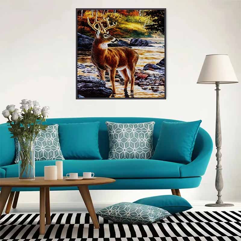 New Arrival 5D DIY Full Circle Diamond Painting "Elk" Embroidery Cross Stitch Home Decor Gift