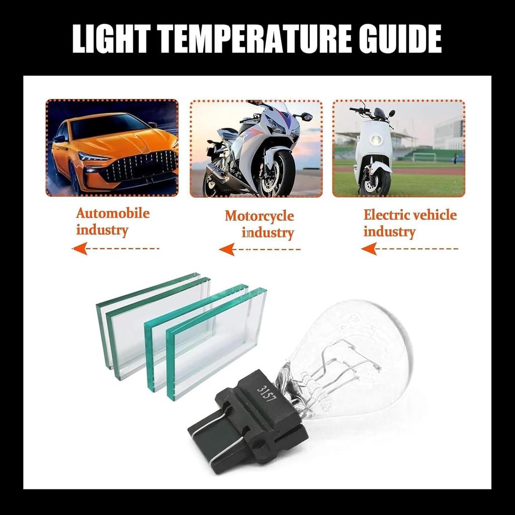 10 PCS 3157 Car Instrument Light Bulb, 12V 21/5W Waterproof Durable Vehicle Brake Light Replacements, Universal Automotive Marker Tail Light