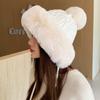 Thicken Hat New Style Ladies Fur Ball Plus Velvet Warm Hood Outdoor Autumn and Winter Cold-proof Fashion Cute Woolen