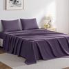 JELLYMONI Sheet Set King Size 4pcs Cotton Purple Easy-Fit 16 Inch Deep Pocket 100% Washed Cotton Soft Breathable (1 Fitted Sheet