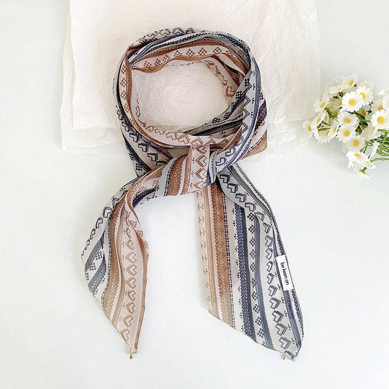 Nischenstilvoller Seiden-Farbblock-Schal - Vielseitiges dünnes Band für Hals oder Taille