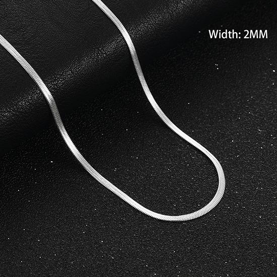 

Нові модні 2/3/4/5 мм широкі жінки з нержавіючої сталі плоский ланцюжок намисто для чоловіків модні аксесуари шиї кольє ювелірні вироби подарунок 41cm 16 inch