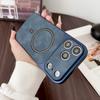 Magnetic Leather Phone Case For For Iphone 17 13 14 1 16 Pro Max Air 17Pro  Big Windows Wireless Charging Protector Cover