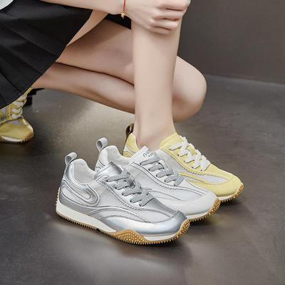 Retro Flat-bottomed German Training Shoes Women's 2025 New Trendy Spring and Autumn Breathable Niche Yellow Casual Versatile Forrest Gump Sports Shoes