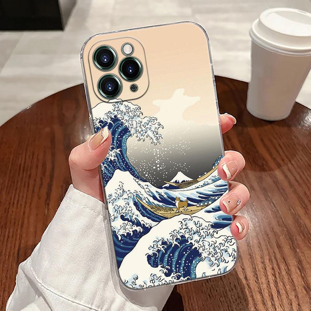 Japanese Culture Wave Dragon Anime Case For Apple iPhone 17 16 15 14 13 12 11 Pro Max 16 Plus 16E 17Air 17Pro Phone Cover Funda