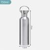 350/500/600/750/1000ml Edelstahl Fahrrad Wasserflasche Fitness Einwandige Wasserflasche Auslaufsicher Tragbarer Sportkessel