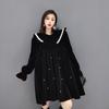 Xitao Vintage Loose Mini Dress Fashion Velvet Women New GWJ2873
