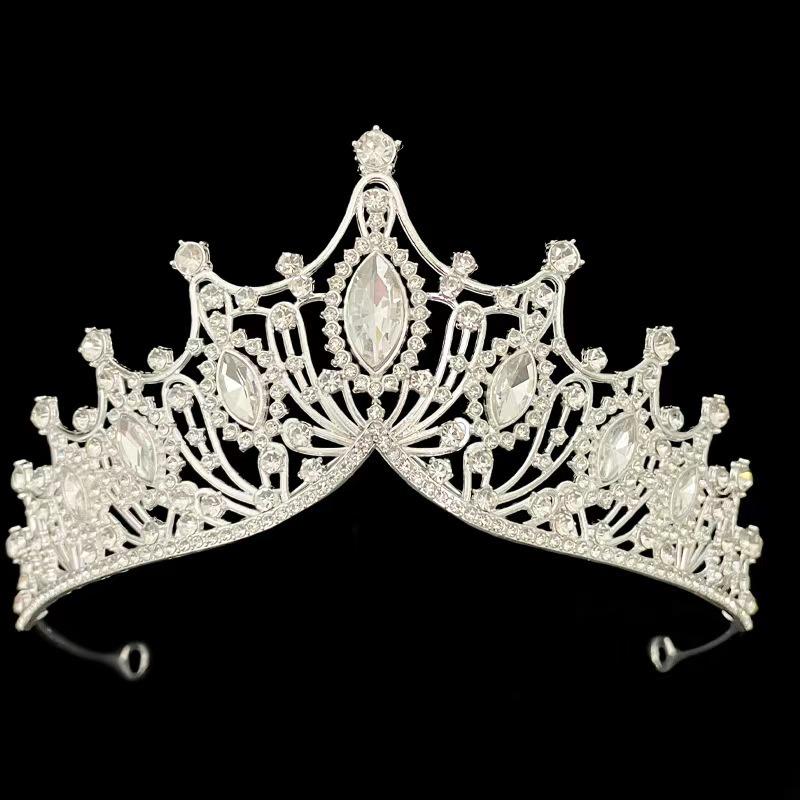 Handmade Crystal Beaded Princess Crown Headband for Girls - Ideal for Birthdays, Weddings, and Performances