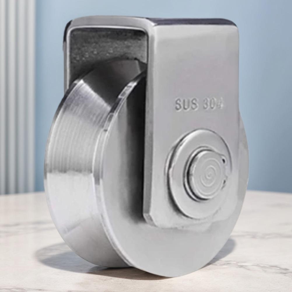 2Pcs Groove Wheel V Type Pulley Roller Stainless Steel Track Wheel Heavy Duty Groove Caster Max Load 660Lbs for Mechanical Cart