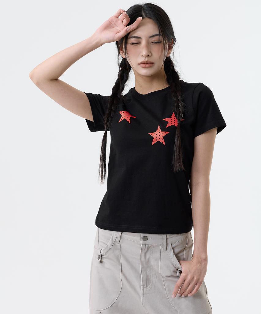 Nasttingijeubeleoldaenmi Dot Star Tee_Black