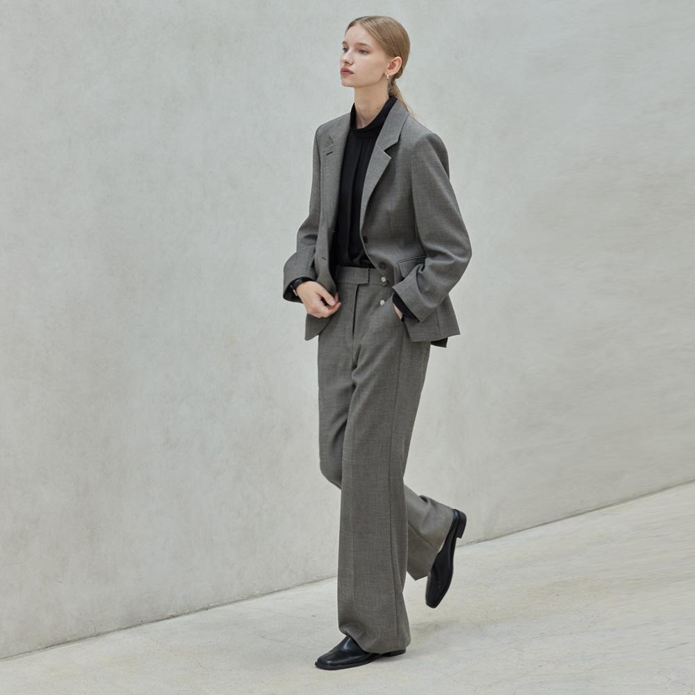 Hiikeu Slim-Wide Soft Trouser_Melange Gray