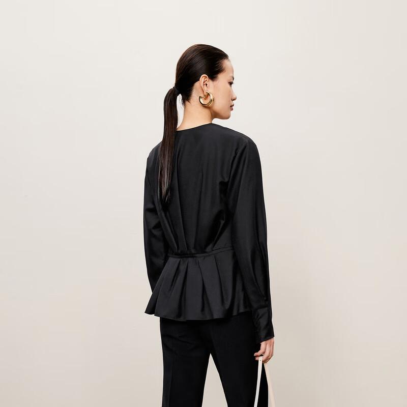 LESS Women's Casual V-Neck Long Sleeve Pullover Blouse