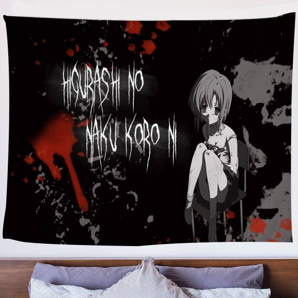 1PC Anime HHigurashi When They Cry Cartoon Tapestry Wall Hanging Decoration Household Home Decor