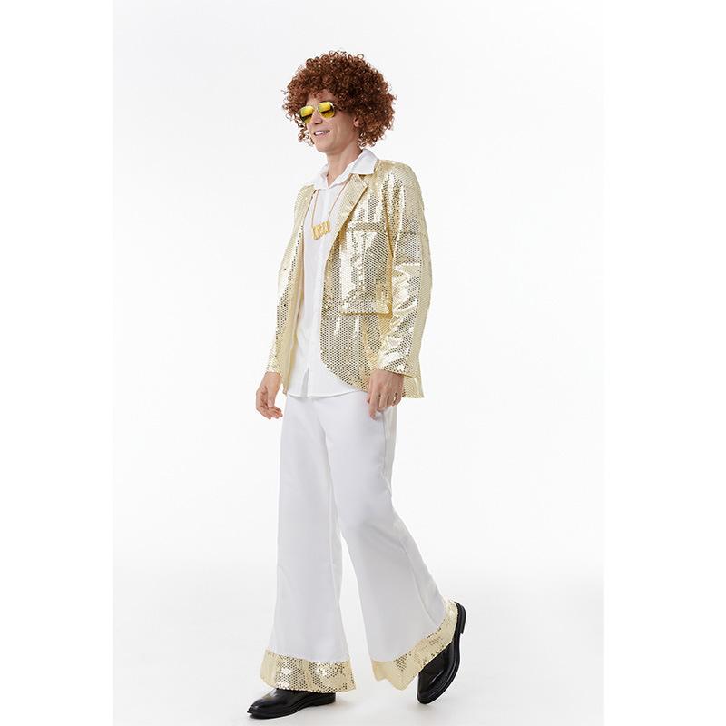 Cosplay Spring New Men's Casual Dance Sequins Suit Halloween Hip Hop Suit