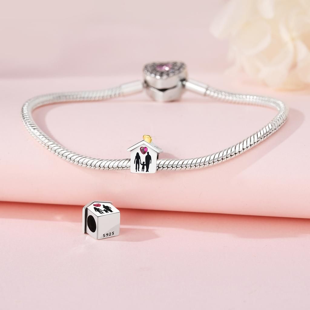 Kralen Koperen Bedels Origineel Familie Papa Mama Hart Kralen Passend voor Armband Sieraden Diy Vrouwen Fijn Cadeau Accessoire