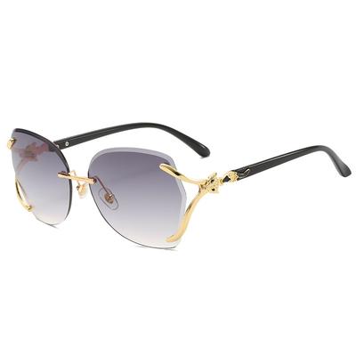 Fox Head Women'S Sunglasses Metal Frameless Trimmed Sunglasses Elegant Sunglasses