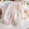 Girls' Cartoon Mosquito Pants Baby Outdoor Trousers Printed Casual Pants Children's Bunch Pants Kids Summer Clothes