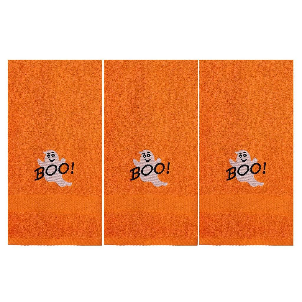 3Packs Halloween Holiday Embroidered Cotton Towels Set Soft Comfortable Towels for Home Bathroom Traveling Bathing
